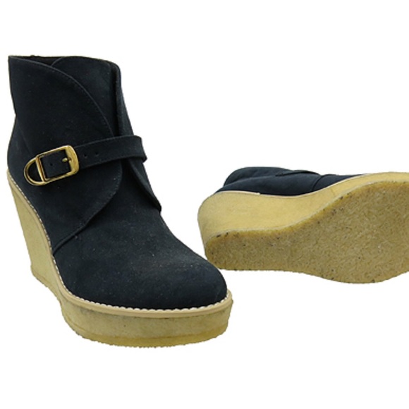 Stella McCartney Blk Platform Wedge Boots Size 5.5 - Picture 3 of 8